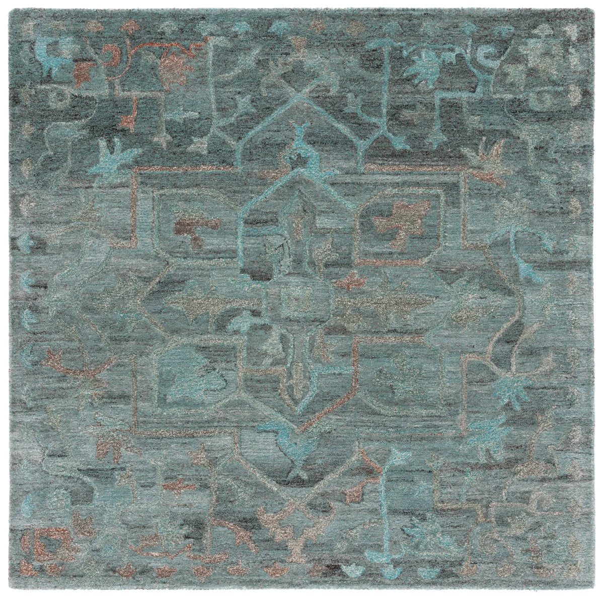 Safavieh Anatolia 6'-0" x 6'-0" Rug in Teal / Brown
