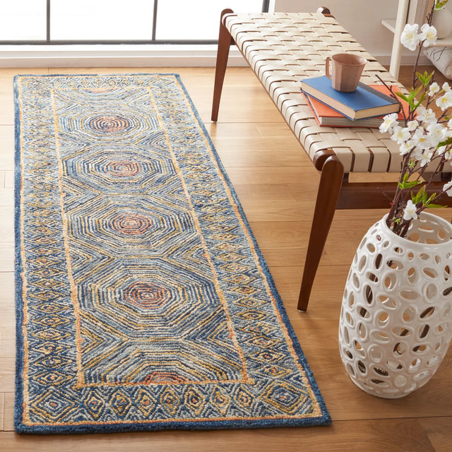 Safavieh Micro-Loop 2'-3" x 11'-0" Rug in Green / Blue
