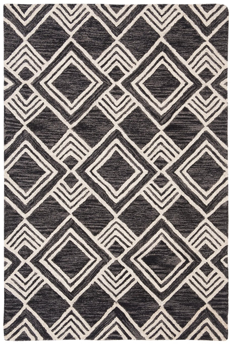 Safavieh Micro-Loop 4'-0" x 6'-0" Rug in Charcoal / Ivory