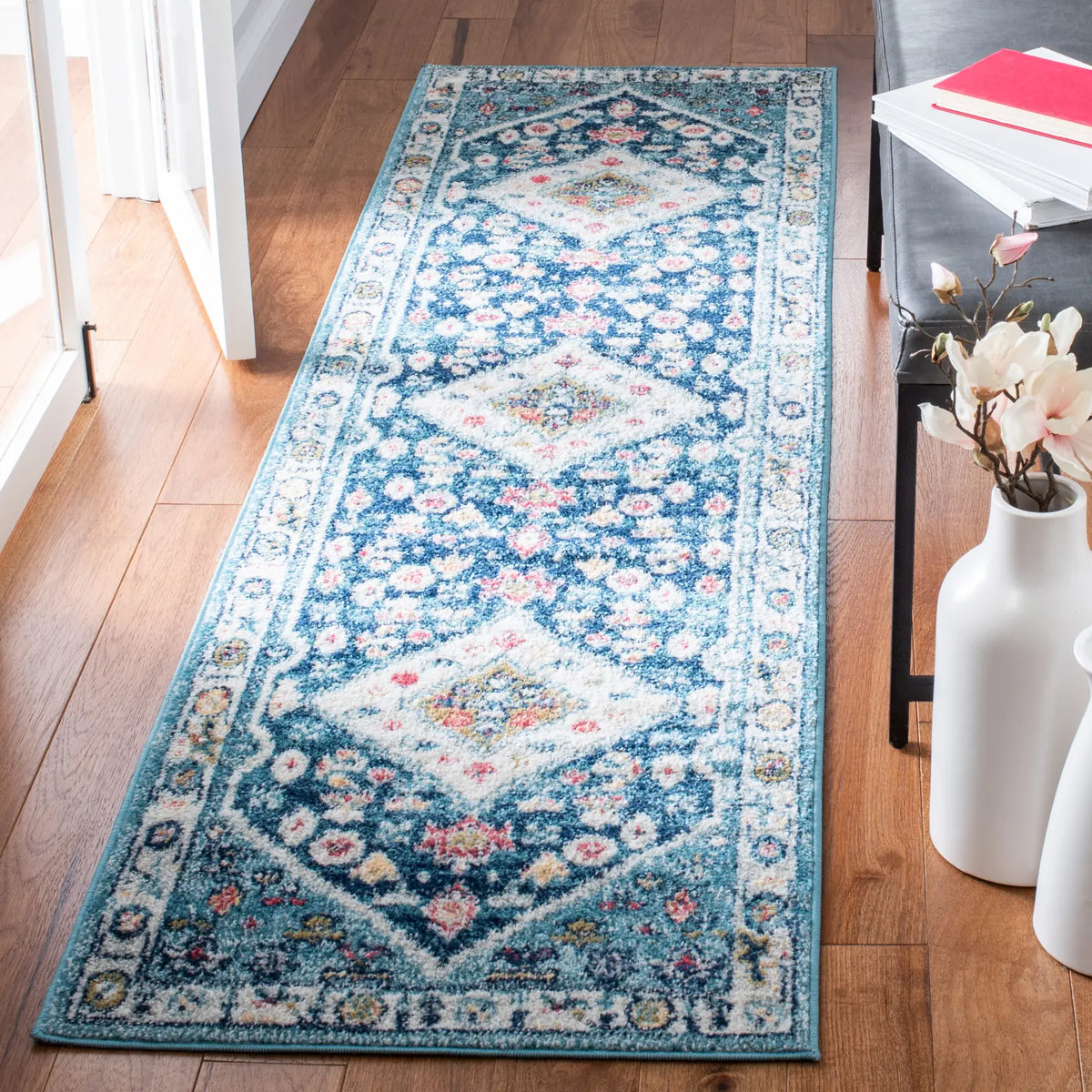 Safavieh Madison 2'-3" x 8'-0" Rug in Light Blue / Ivory