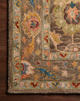 Loloi Padma Pma-01 Charcoal/Multi Rugs - corner on wood