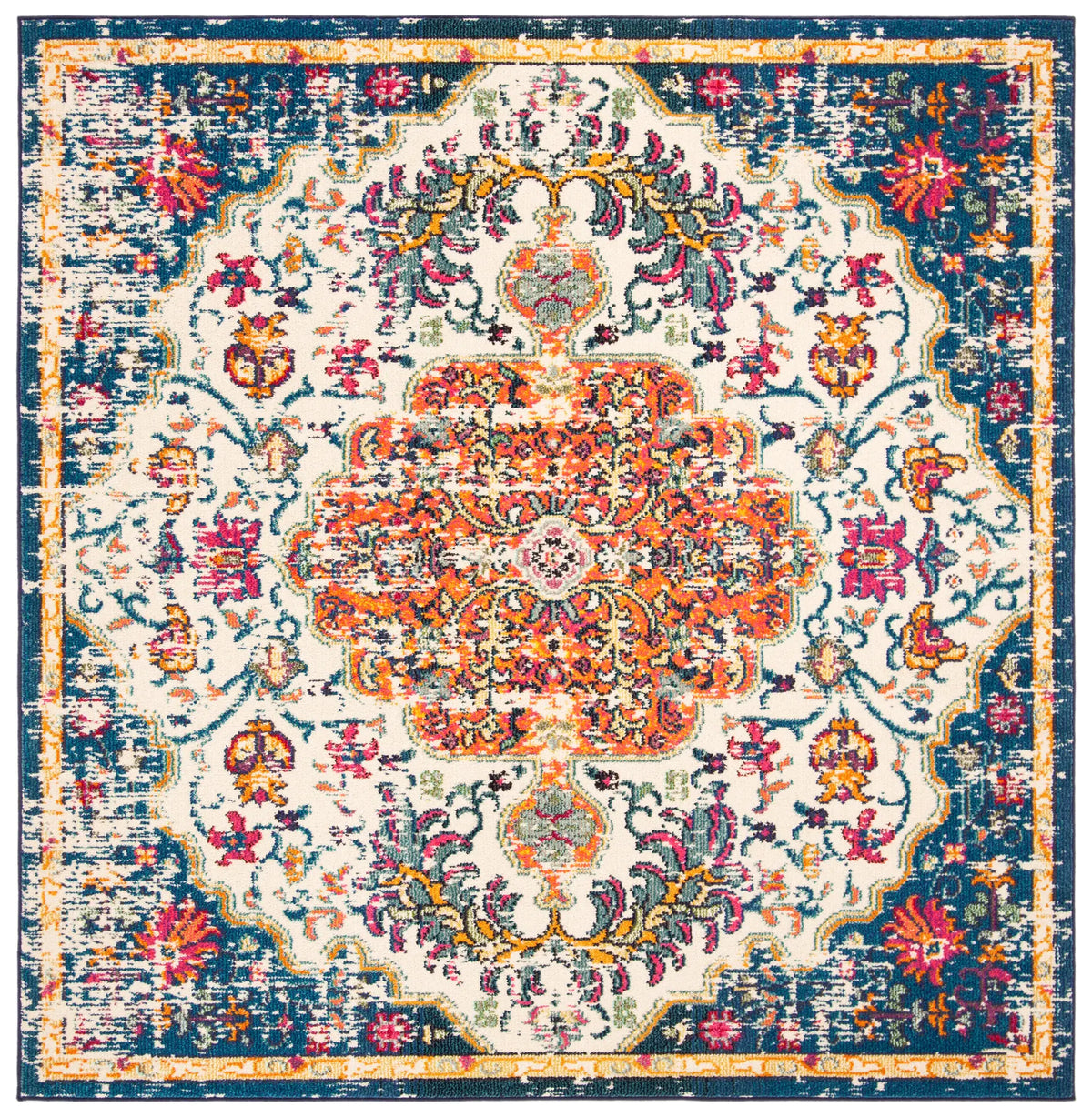 Safavieh Madison 6'-7" x 6'-7" Rug in Ivory / Orange