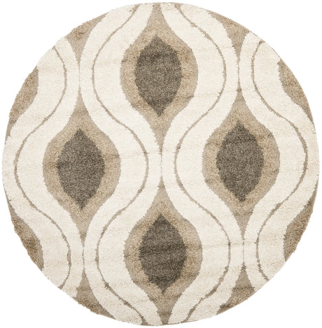 Safavieh Florida Shag 5'-0" x 5'-0" Rug in Cream / Smoke