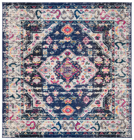 Safavieh Madison 6'-7" x 6'-7" Rug in Navy / Ivory