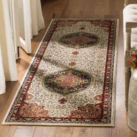 Safavieh Kashan 2'-6" x 8'-0" Rug in Ivory / Red