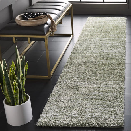 Safavieh Tahoe Shag 2'-0" x 7'-0" Rug in Sage / Ivory
