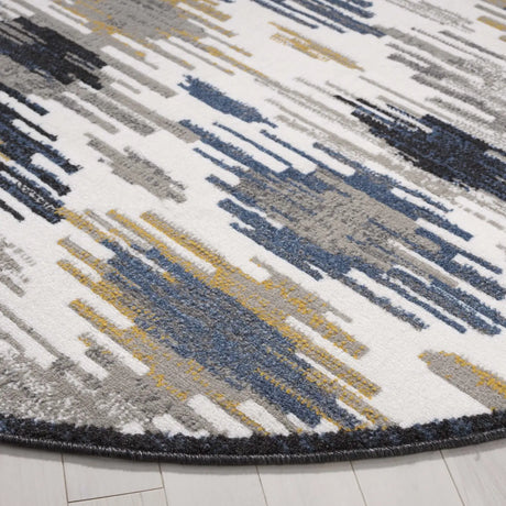 Safavieh Pyramid 6'-7" x 6'-7" Rug in Ivory / Grey Navy