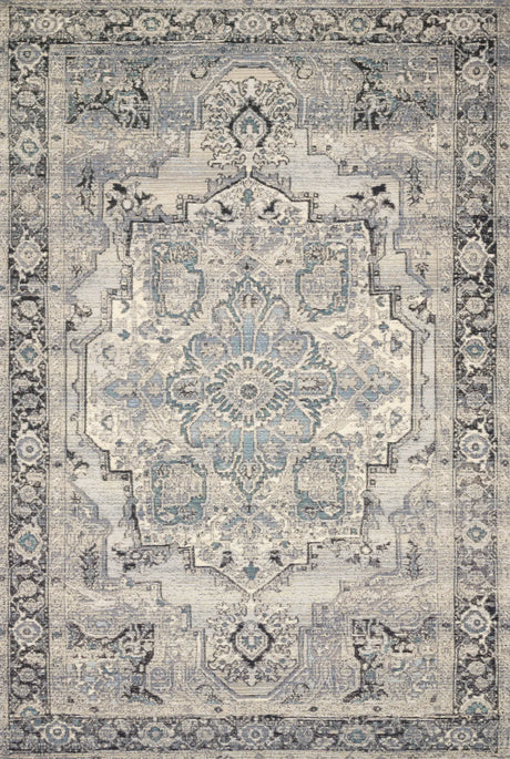 Loloi Mika Mik-01 Grey / Blue Rugs - main flat