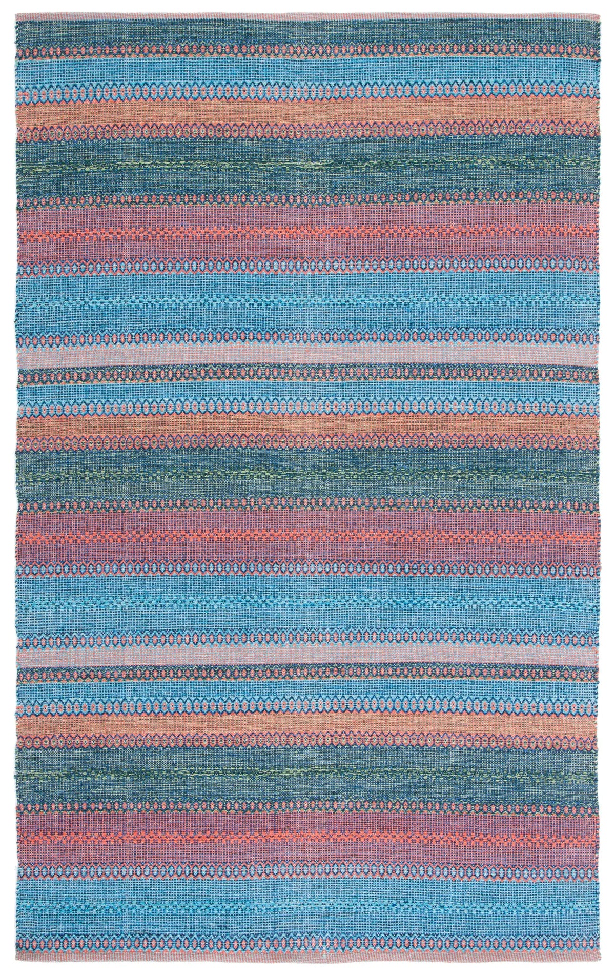 Safavieh Montauk 4'-0" x 6'-0" Rug in Blue / Orange