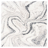 Safavieh Fontana Shag  800 6'-7" x 6'-7" Rug in Ivory / Grey