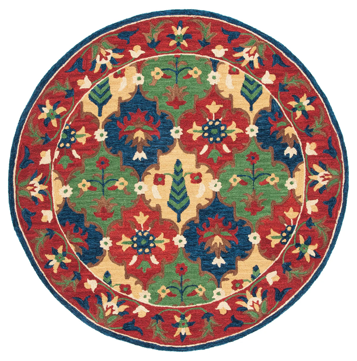 Safavieh Heritage 6'-0" x 6'-0" Rug in Red / Green