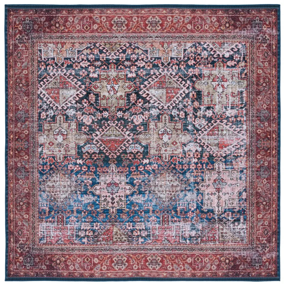 Safavieh Tucson 6'-0" x 6'-0" Rug in Navy / Rust