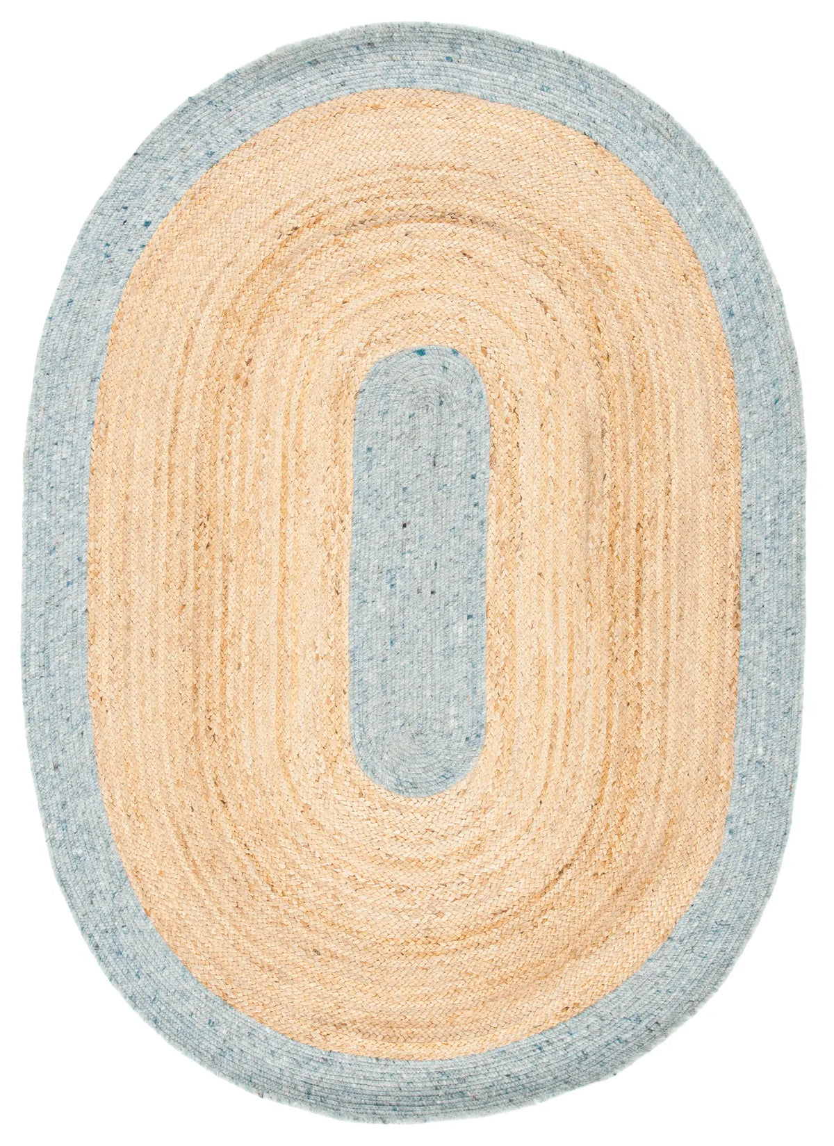 Safavieh Braided 5'-0" x 7'-0" Rug in Light Blue / Gold
