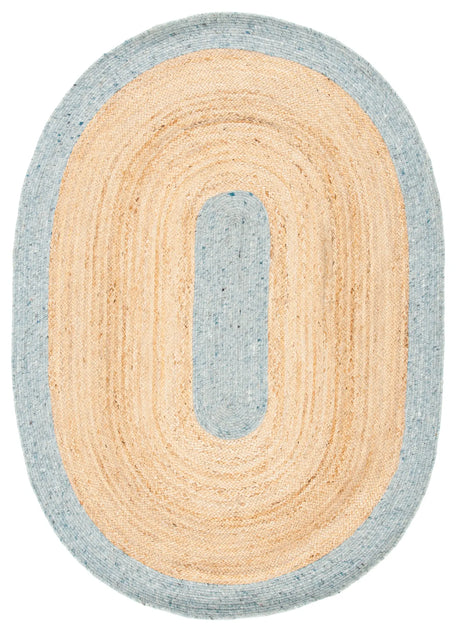 Safavieh Braided 5'-0" x 7'-0" Rug in Light Blue / Gold