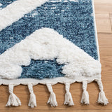Safavieh Moroccan Tassel Shag 4'-0" x 6'-0" Rug in Blue / Ivory