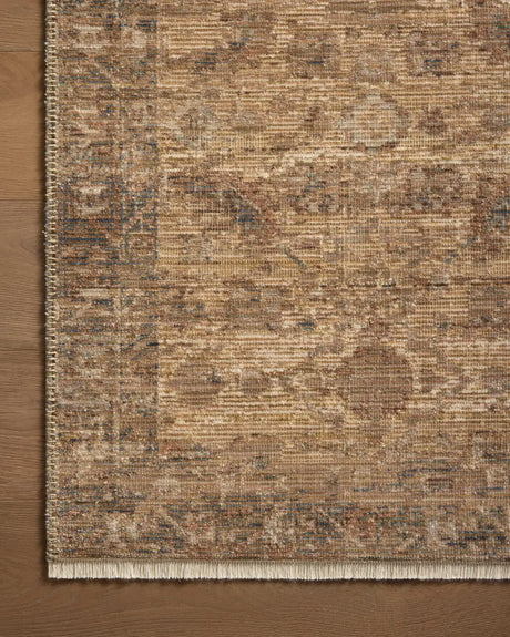 Loloi Heritage Her-13 Natural/Mist Rug - corner on wood