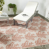 Safavieh Courtyard 8'-0" x 11'-0" Rug in Beige / Terracotta