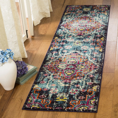 Safavieh Monaco 2'-2" x 10'-0" Rug in Blue / Fuchsia