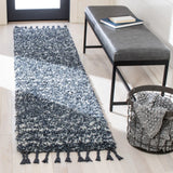 Safavieh Pro Lux Shag 400 2'-0" x 8'-0" Rug in Blue / Ivory