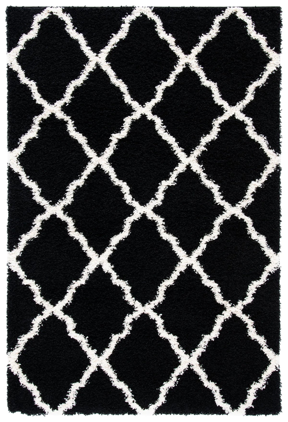 Safavieh Sgd-Dallas Shag 4'-0" x 6'-0" Rug in Black / Ivory