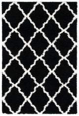 Safavieh Sgd-Dallas Shag 4'-0" x 6'-0" Rug in Black / Ivory