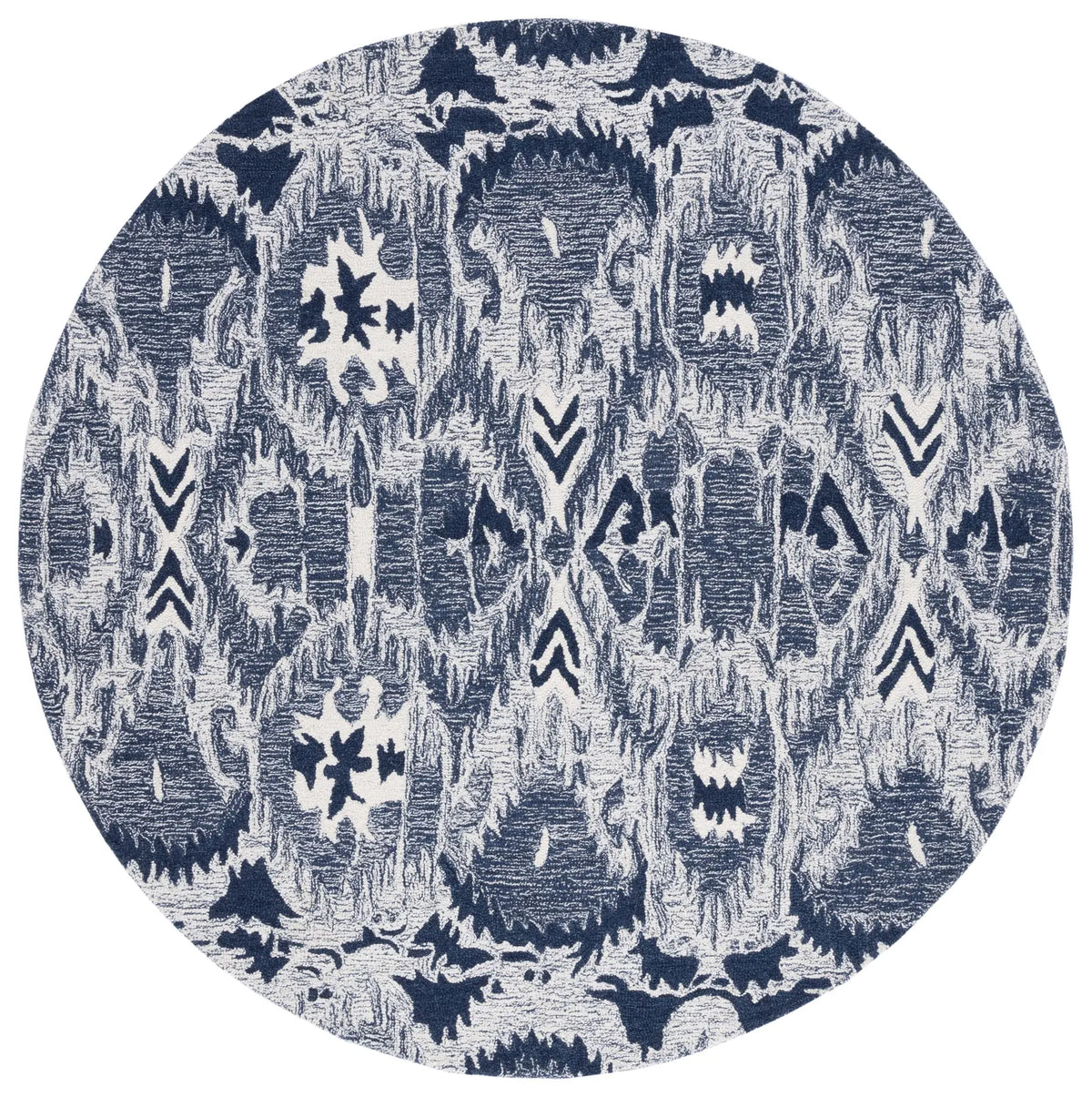 Safavieh Ikat 6'-0" x 6'-0" Rug in Blue / Ivory