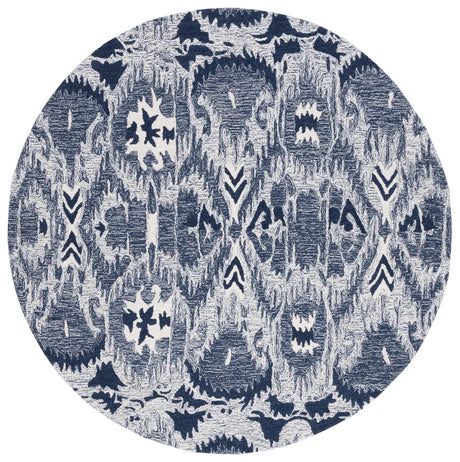 Safavieh Ikat 6'-0" x 6'-0" Rug in Blue / Ivory