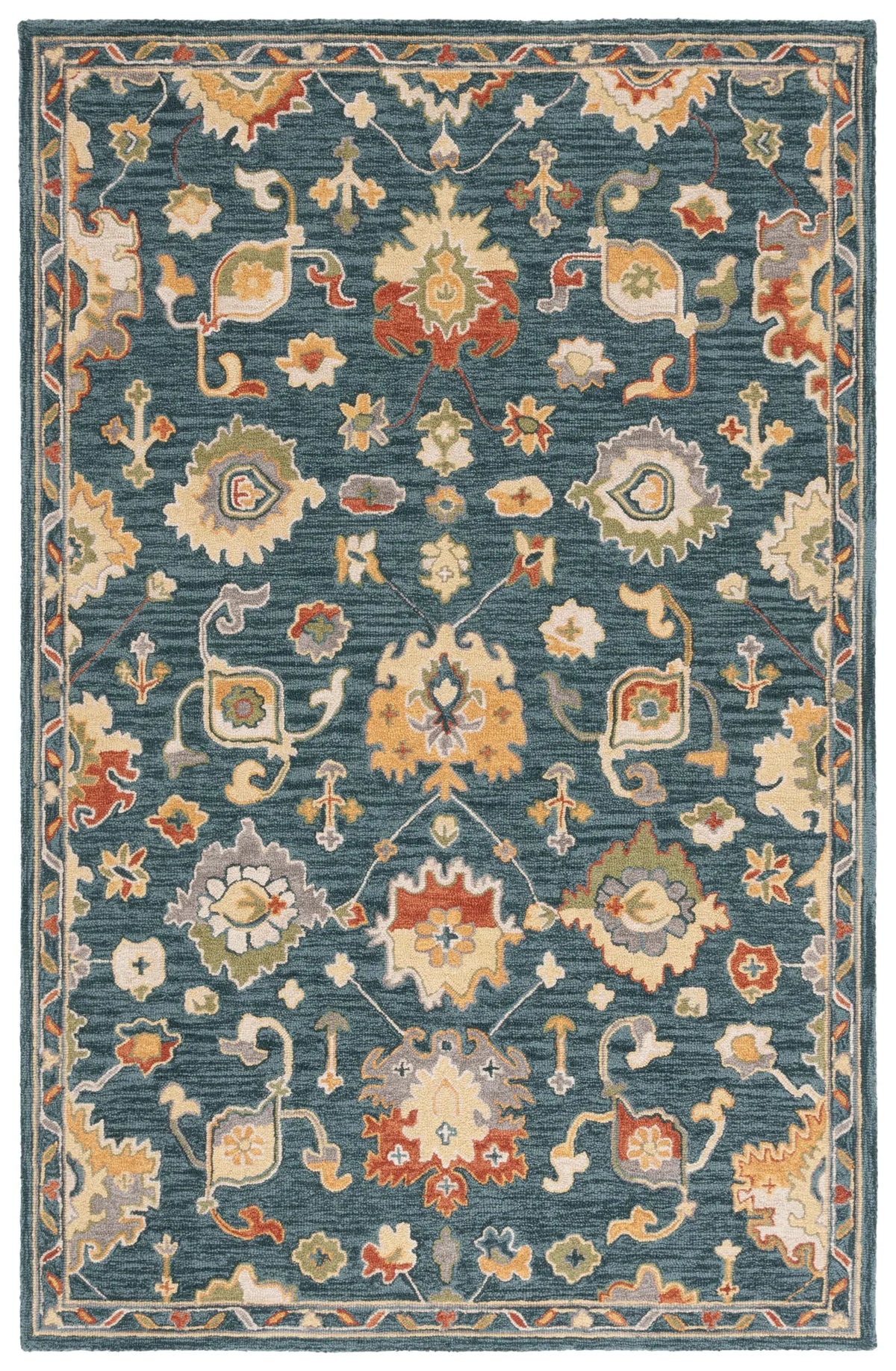 Safavieh Metro 4'-0" x 6'-0" Rug in Dark Grey / Red