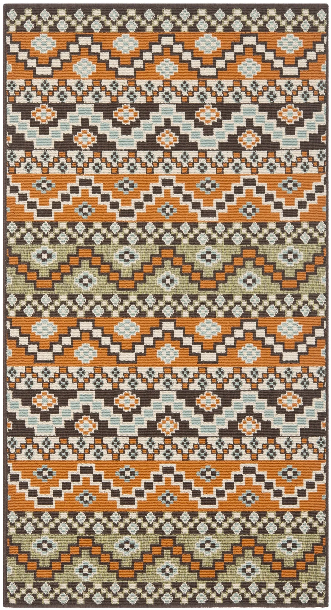 Safavieh Veranda 2'-7" x 5'-0" Rug in Terracotta / Chocolate