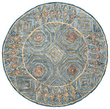 Safavieh Micro-Loop 5'-0" x 5'-0" Rug in Green / Blue