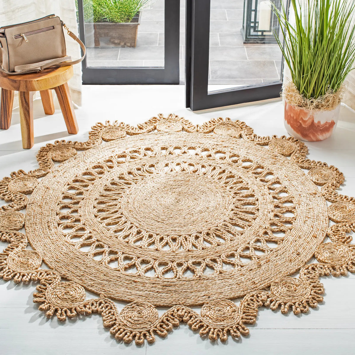 Safavieh Natural Fiber 3'-0" x 3'-0" Rug in Natural