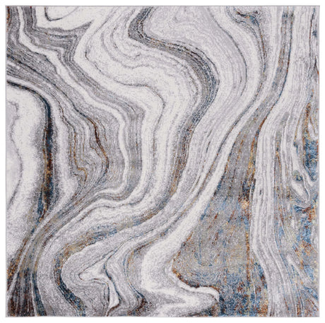 Safavieh Amelia 6'-7" x 6'-7" Rug in Grey / Blue Gold