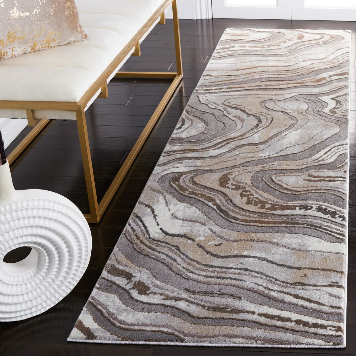Safavieh Craft 2'-3" x 8'-0" Rug in Grey / Beige