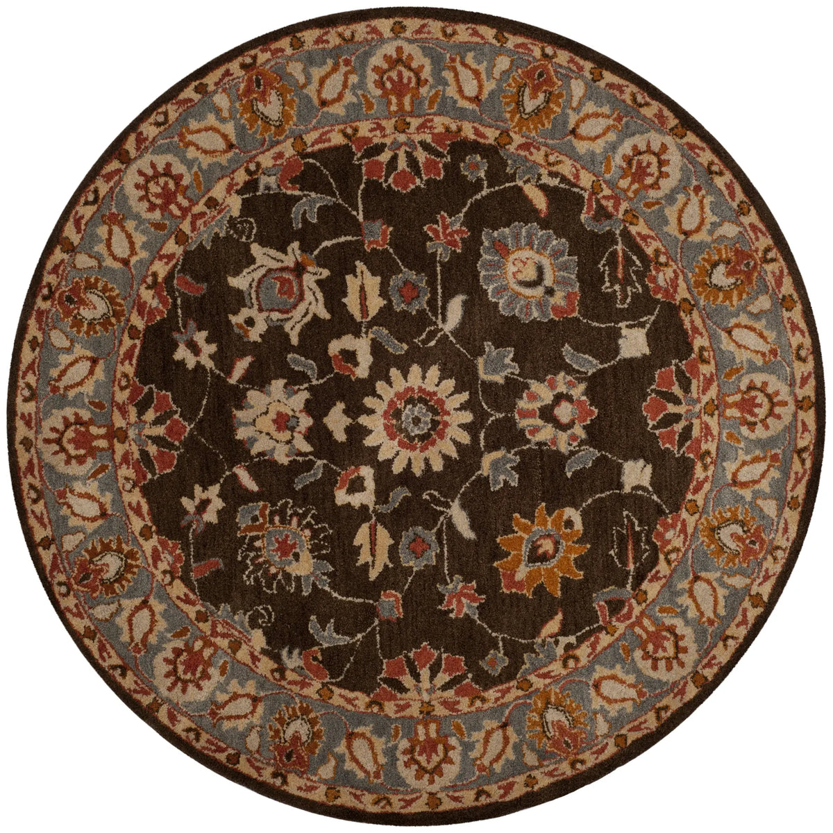 Safavieh Heritage 6'-0" x 6'-0" Rug in Charcoal / Blue