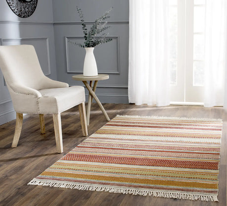 Safavieh Striped Kilim 4'-0" x 6'-0" Rug in Beige