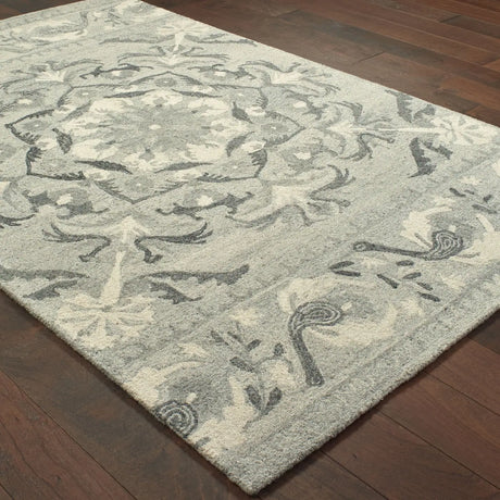Oriental Weavers Sphinx Craft 93001 Ash / Ivory Rugs - angle detail