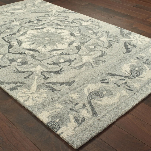 Oriental Weavers Sphinx Craft 93001 Ash / Ivory Rugs - angle detail