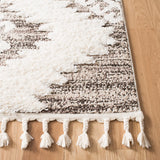 Safavieh Moroccan Tassel Shag 4'-0" x 6'-0" Rug in Ivory / Brown