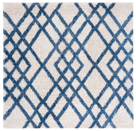 Safavieh Berber Shag 200 6'-7" x 6'-7" Rug in Ivory / Blue