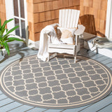 Safavieh Courtyard 6'-7" x 6'-7" Rug in Anthracite / Beige