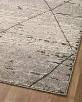 Loloi Fabian Fab-04 Grey/Charcoal Rug - angled corner on wood