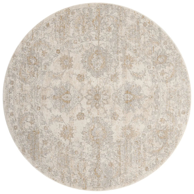 Loloi Odette Odt-03 Ivory/Beige Rug - round flat