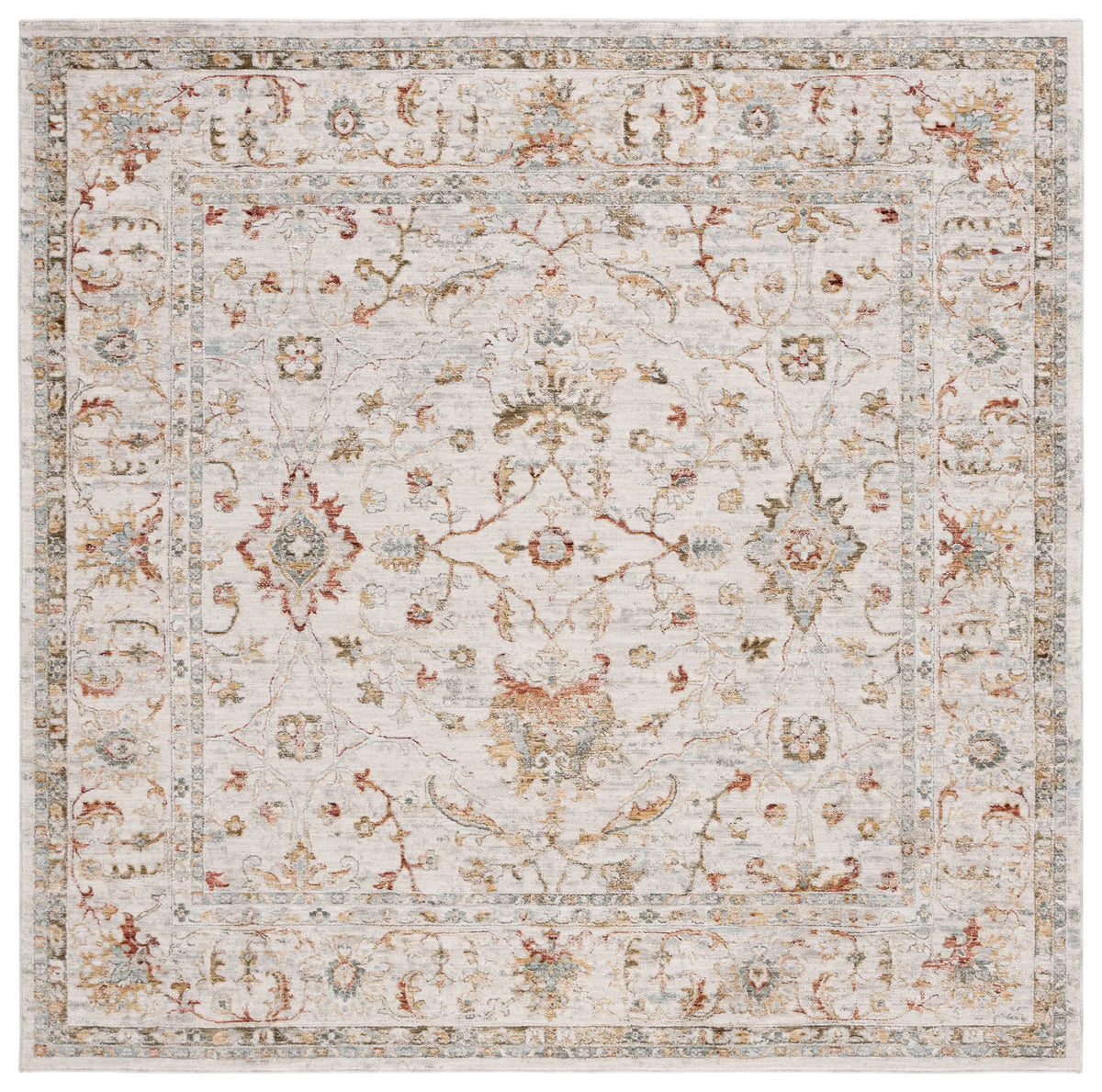 Safavieh Hamilton 6'-7" x 6'-7" Rug in Ivory / Rust