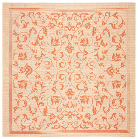 Safavieh Courtyard 6'-7" x 6'-7" Rug in Natural / Terra
