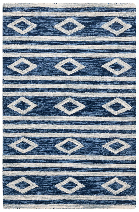 Safavieh Micro-Loop 2'-0" x 3'-0" Rug in Navy / Ivory