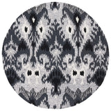 Safavieh Ikat 6'-0" x 6'-0" Rug in Grey / Black