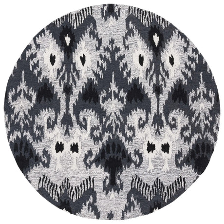Safavieh Ikat 6'-0" x 6'-0" Rug in Grey / Black