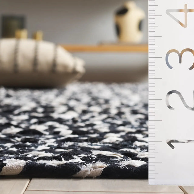 Safavieh Braided 4'-0" x 6'-0" Rug in Black / Ivory