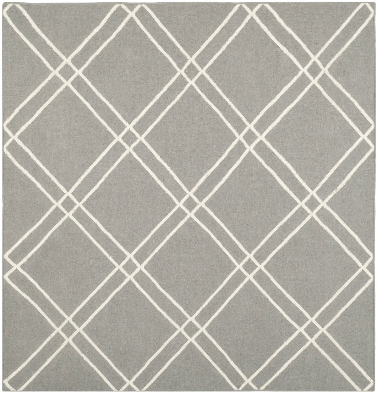 Safavieh Dhurries 6'-0" x 6'-0" Rug in Grey / Ivory