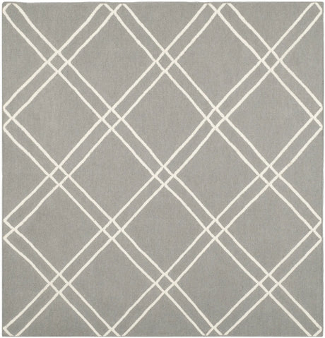 Safavieh Dhurries 6'-0" x 6'-0" Rug in Grey / Ivory